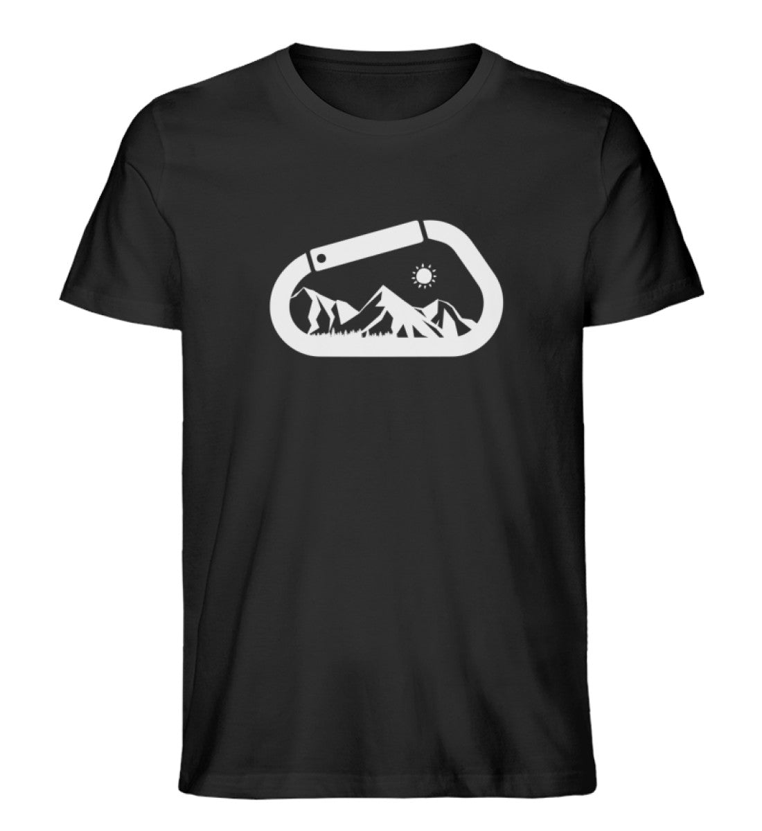 Bergkarabiner - Herren Organic T-Shirt klettern Schwarz