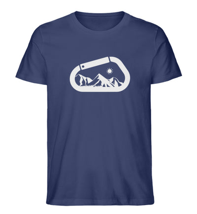Bergkarabiner - Herren Organic T-Shirt klettern Navyblau