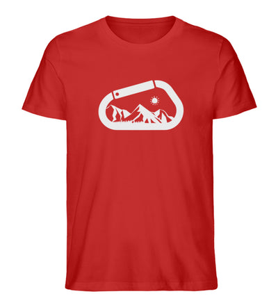 Bergkarabiner - Herren Organic T-Shirt klettern Rot