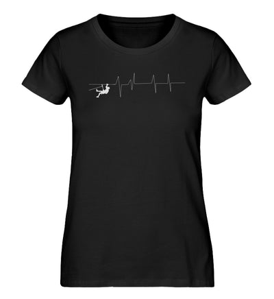 Herzschlag Klettern - Damen Organic T-Shirt klettern Schwarz
