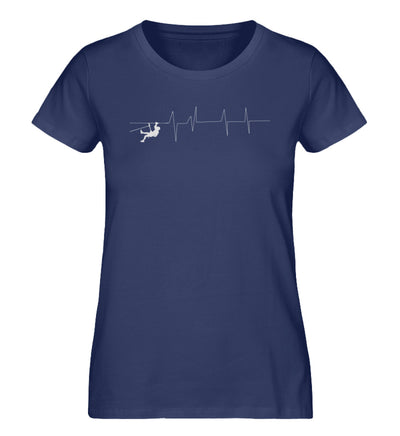 Herzschlag Klettern - Damen Organic T-Shirt klettern Navyblau