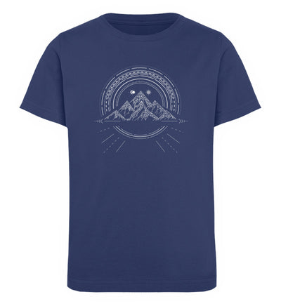 Bergreise Geometrisch - Kinder Premium Organic T-Shirt berge camping Navyblau