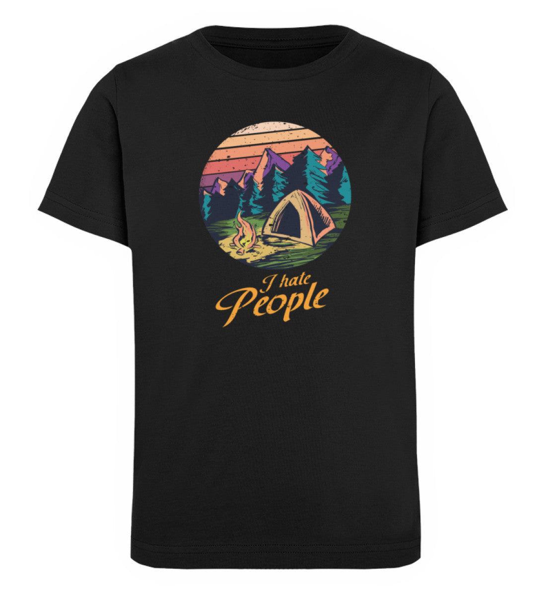 I hate People - Kinder Premium Organic T-Shirt camping Schwarz