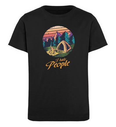 I hate People - Kinder Premium Organic T-Shirt camping Schwarz