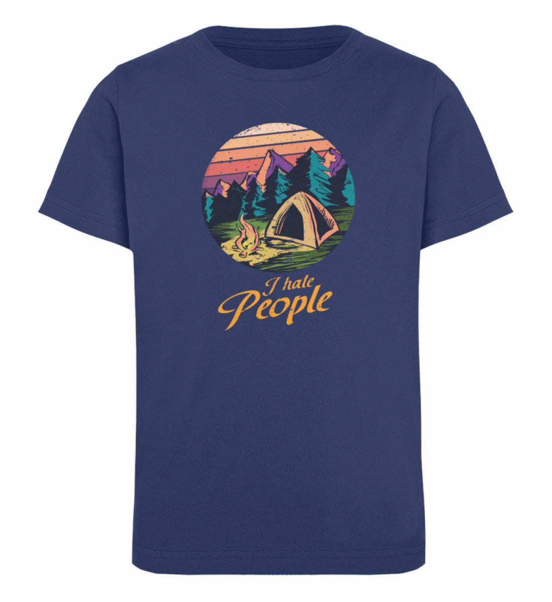 I hate People - Kinder Premium Organic T-Shirt camping Navyblau