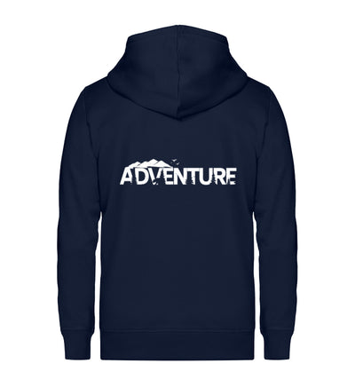 Adventure. - Unisex Premium Organic Sweatjacke berge camping wandern Navyblau