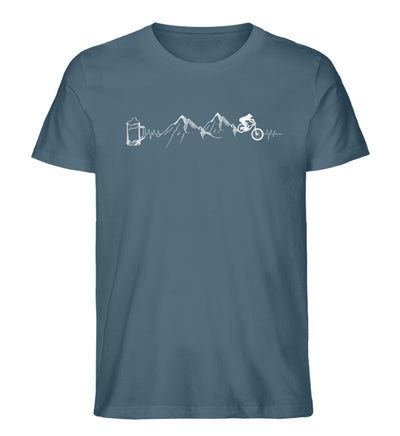 Herzschlag Berge, Biker und Bier - Herren Premium Organic T-Shirt mountainbike Stargazer