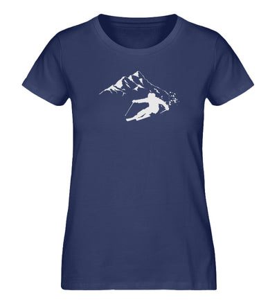 Tiefschnee Skier - Damen Organic T-Shirt ski Navyblau