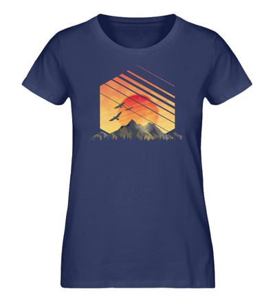Sonnenaufgang Alpen - Damen Premium Organic T-Shirt Navyblau
