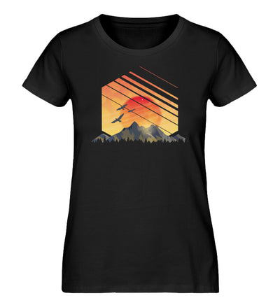 Sonnenaufgang Alpen - Damen Premium Organic T-Shirt Schwarz
