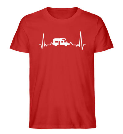 Herzschlag Camping - Herren Organic T-Shirt camping Rot