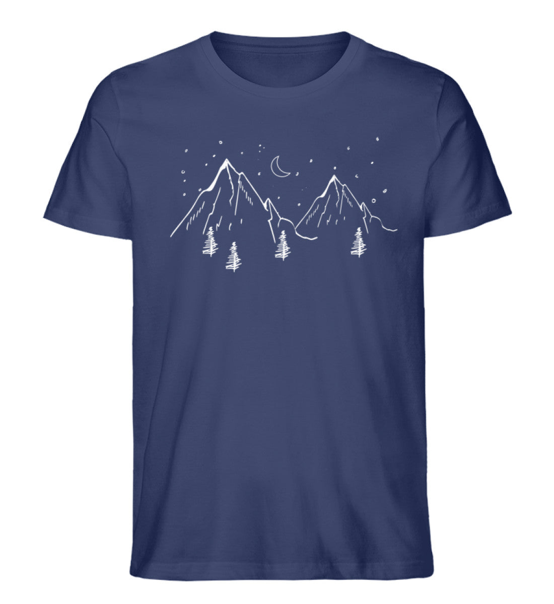 Berge und Mond - Herren Organic T-Shirt berge Navyblau