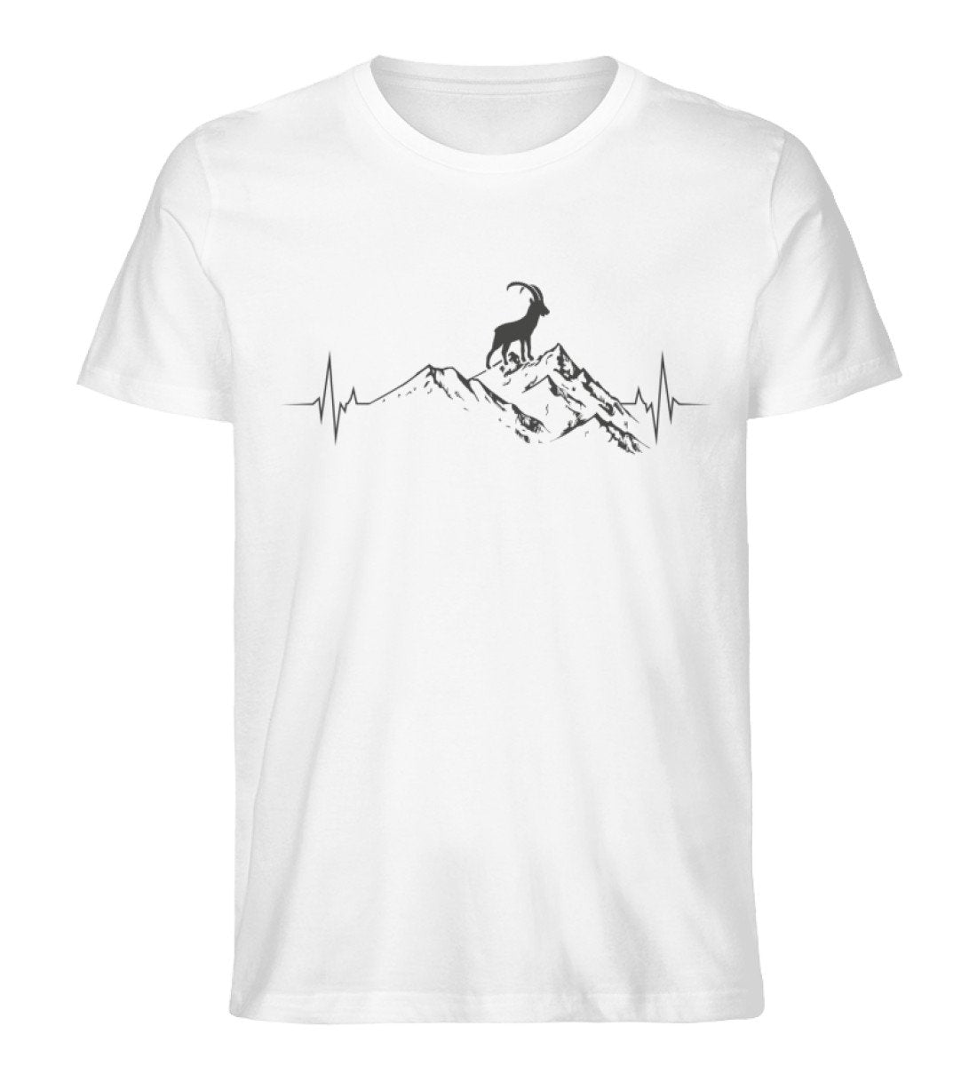 Herzschlag Berge und Steinbock - Herren Organic T-Shirt' berge wandern Weiß