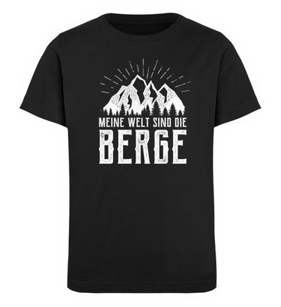 Meine Welt sind die Berge - Kinder Premium Organic T-Shirt berge Schwarz