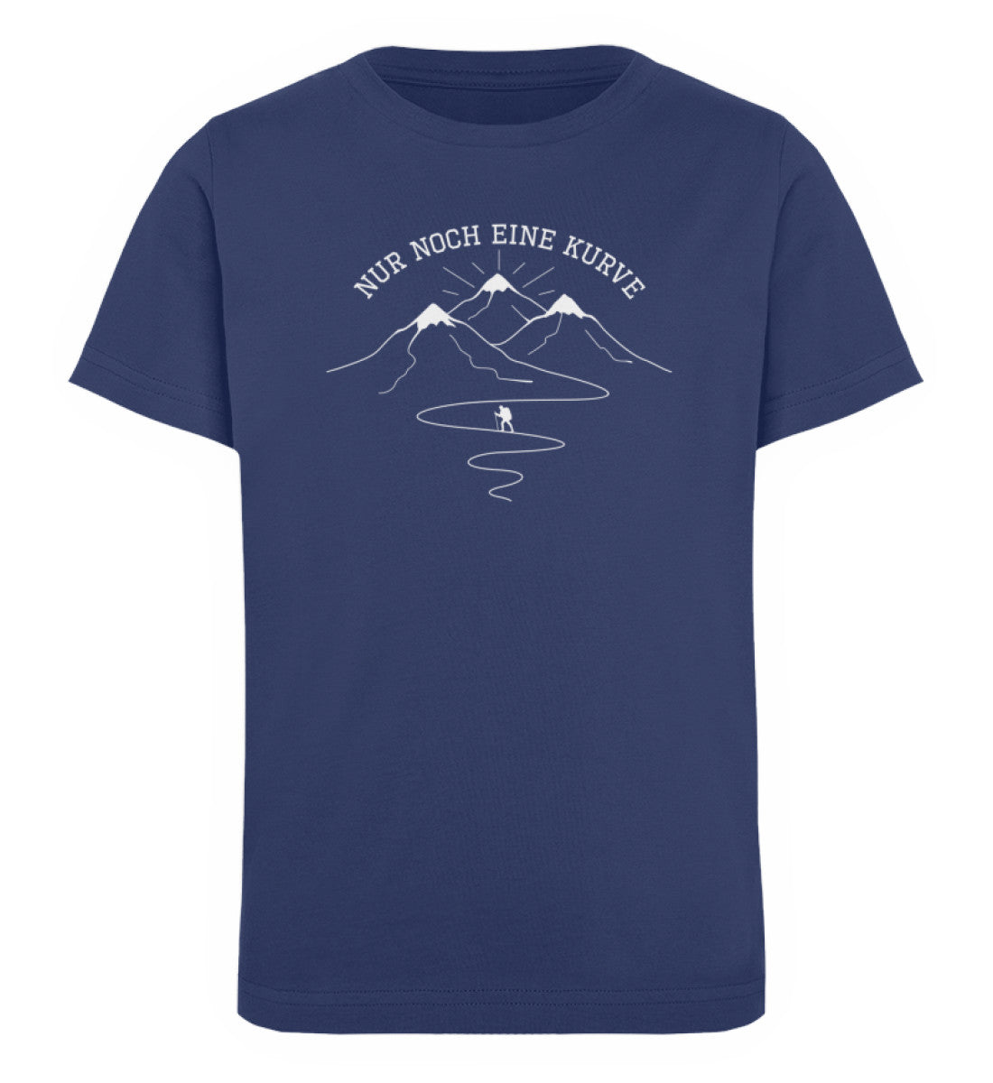 Nur noch eine Kurve - Kinder Premium Organic T-Shirt berge wandern Navyblau