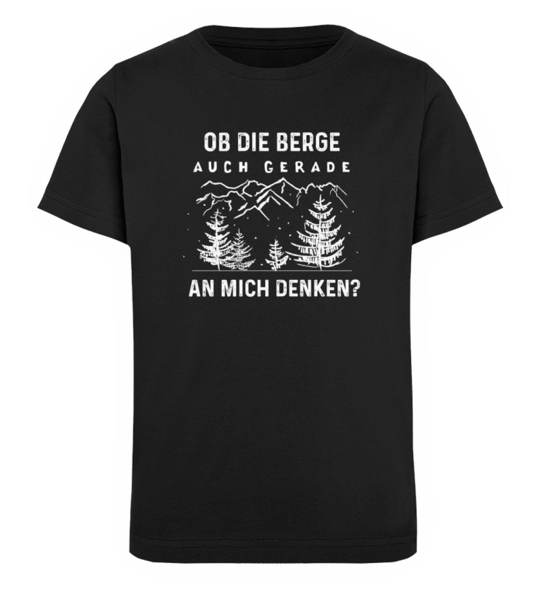 Ob die Berge auch gerade an mich denken - Kinder Premium Organic T-Shirt berge Schwarz