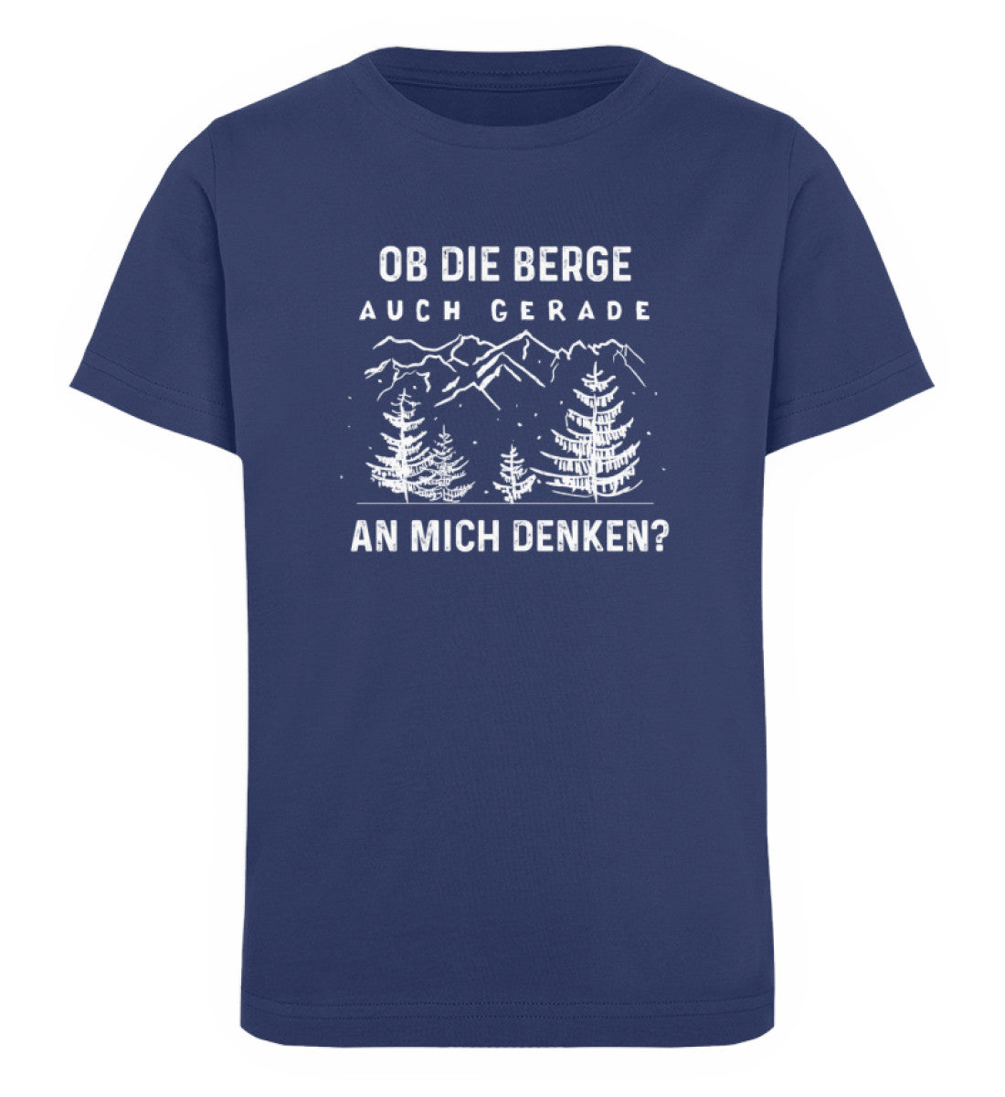 Ob die Berge auch gerade an mich denken - Kinder Premium Organic T-Shirt berge Navyblau