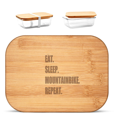 Eat Sleep Mountainbike Repeat - Brotdose mit Holzdeckel (Gravur) mountainbike Default Title