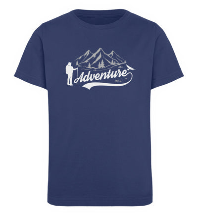 Adventure - Kinder Premium Organic T-Shirt berge camping wandern Navyblau