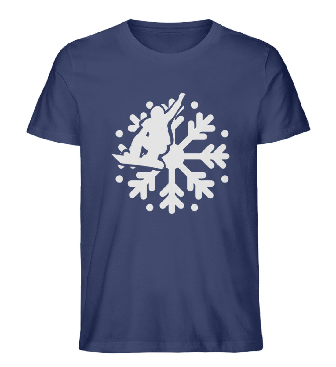 Snowboard und Schneeflocke - Herren Organic T-Shirt snowboarden Navyblau