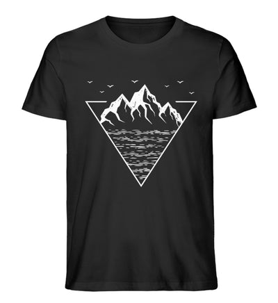 Berg Geometrisch - Herren Organic T-Shirt berge wandern Schwarz