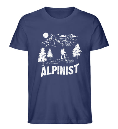Alpinist. - Herren Organic T-Shirt berge wandern Navyblau