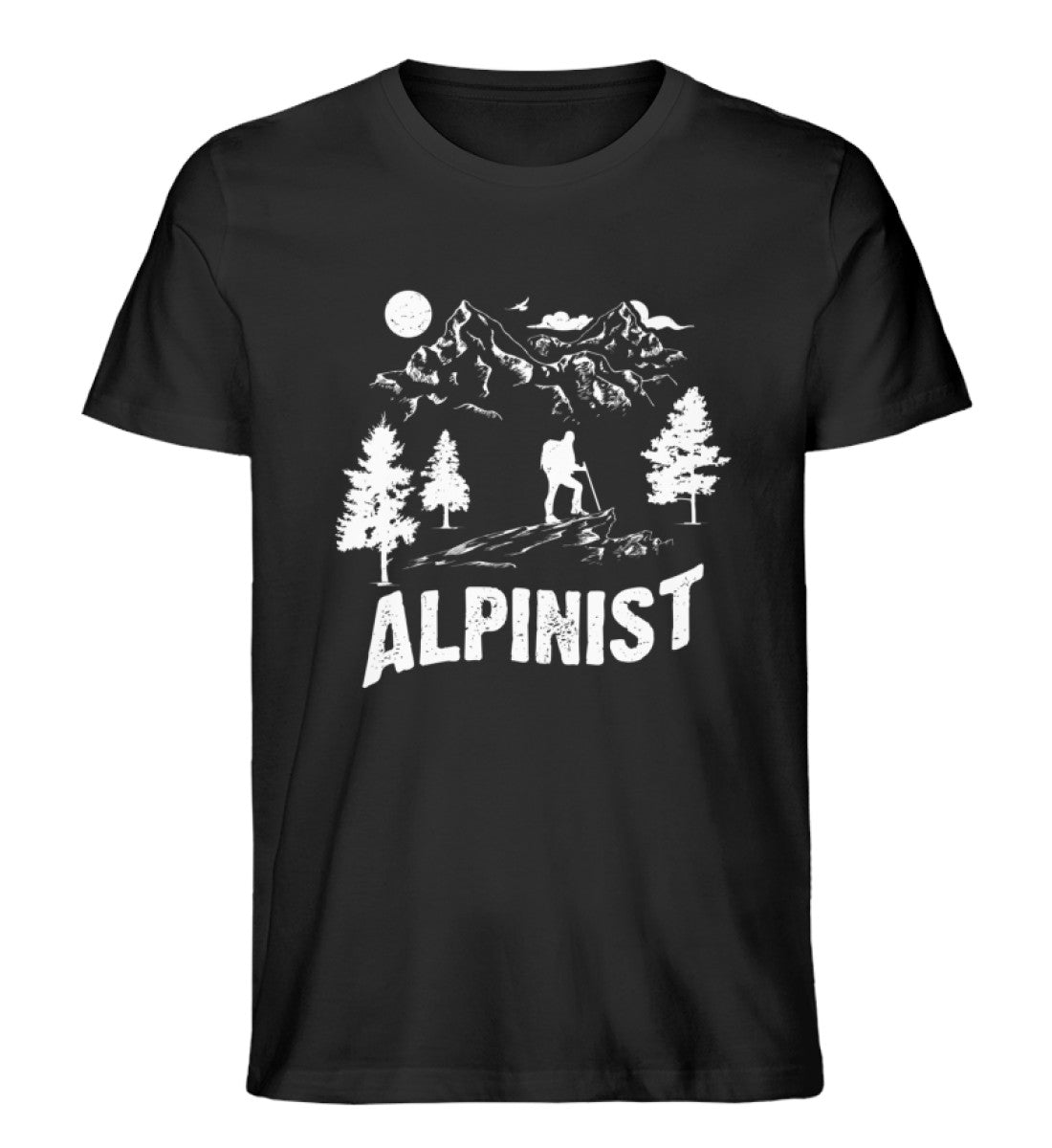 Alpinist. - Herren Organic T-Shirt berge wandern Schwarz