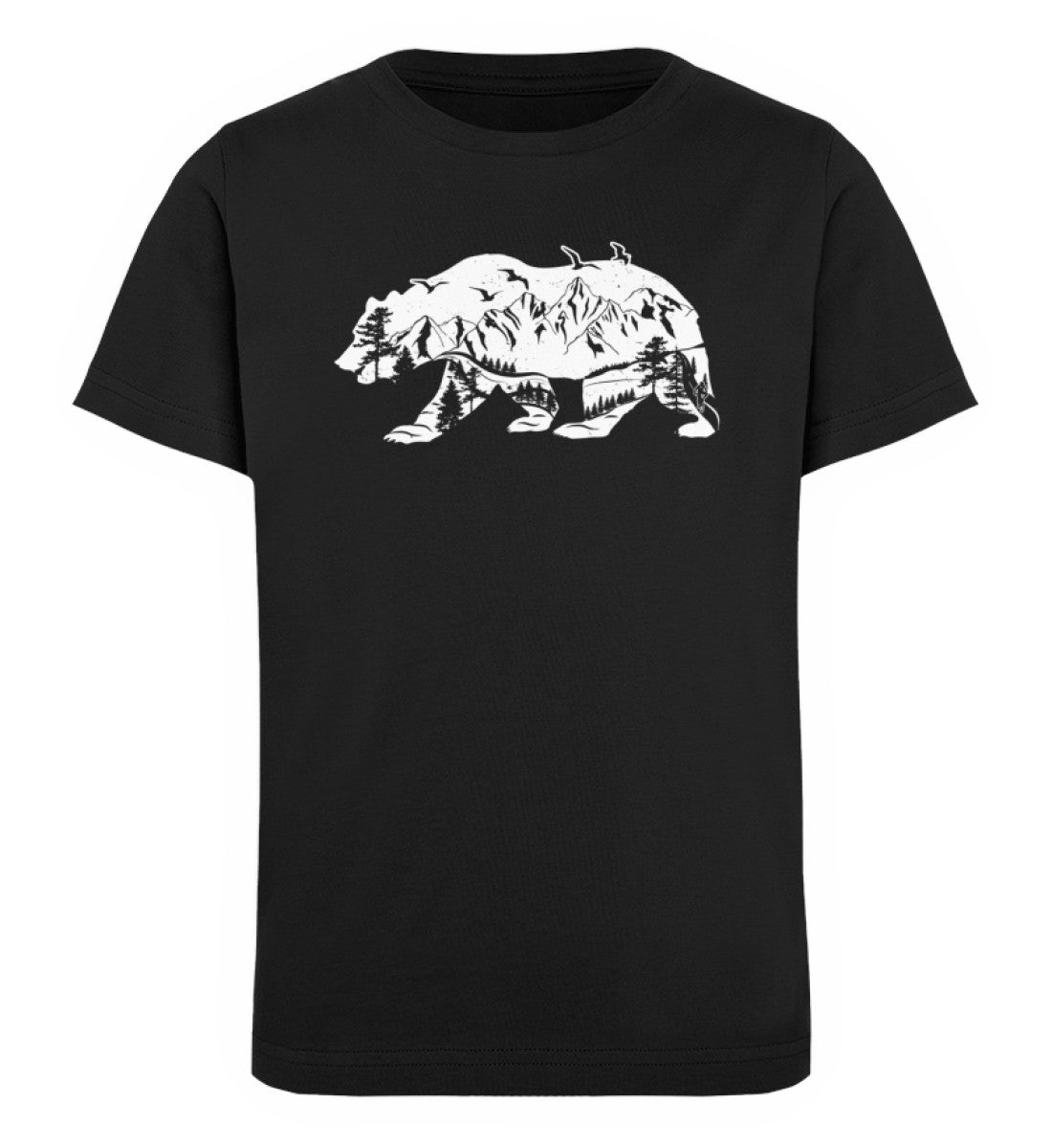 Bär und Berge Abstrakt - Kinder Premium Organic T-Shirt berge camping Schwarz