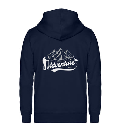 Adventure - Unisex Premium Organic Sweatjacke berge camping wandern Navyblau