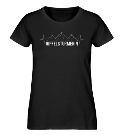 Gipfelstürmerin - Damen Premium Organic T-Shirt berge klettern wandern Schwarz