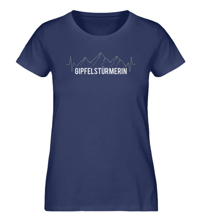 Gipfelstürmerin - Damen Premium Organic T-Shirt berge klettern wandern Navyblau