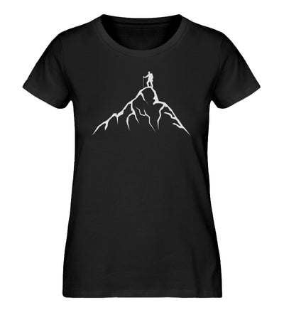 Gipfelsteiger - Damen Organic T-Shirt berge klettern wandern Schwarz