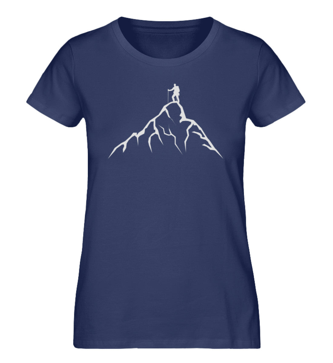 Gipfelsteiger - Damen Organic T-Shirt berge klettern wandern Navyblau