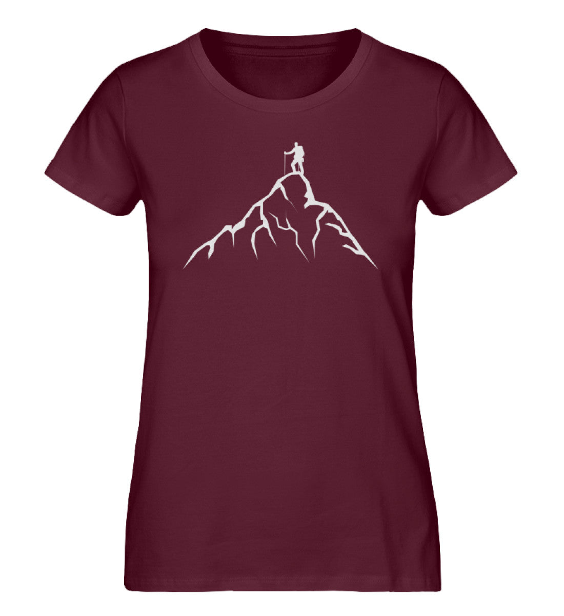 Gipfelsteiger - Damen Organic T-Shirt berge klettern wandern Weinrot
