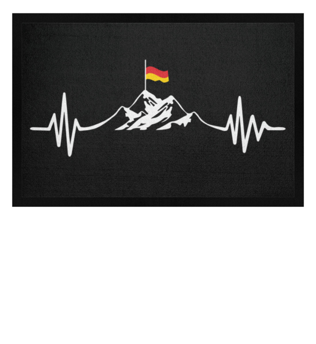 Herzschlag Berge und Deutschland Flagge - Fußmatte mit Gummirand berge wandern Schwarz