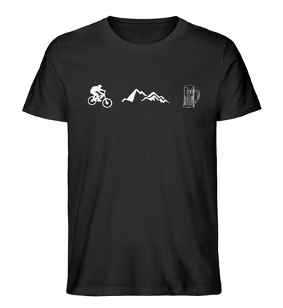 Radfahren, Berge und Bier - Herren Organic T-Shirt fahrrad mountainbike Schwarz