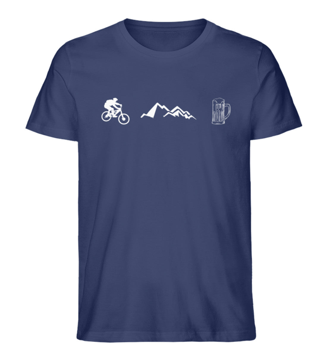 Radfahren, Berge und Bier - Herren Organic T-Shirt fahrrad mountainbike Navyblau