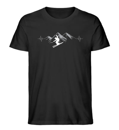Herzschlag Skifahren - Herren Premium Organic T-Shirt Schwarz