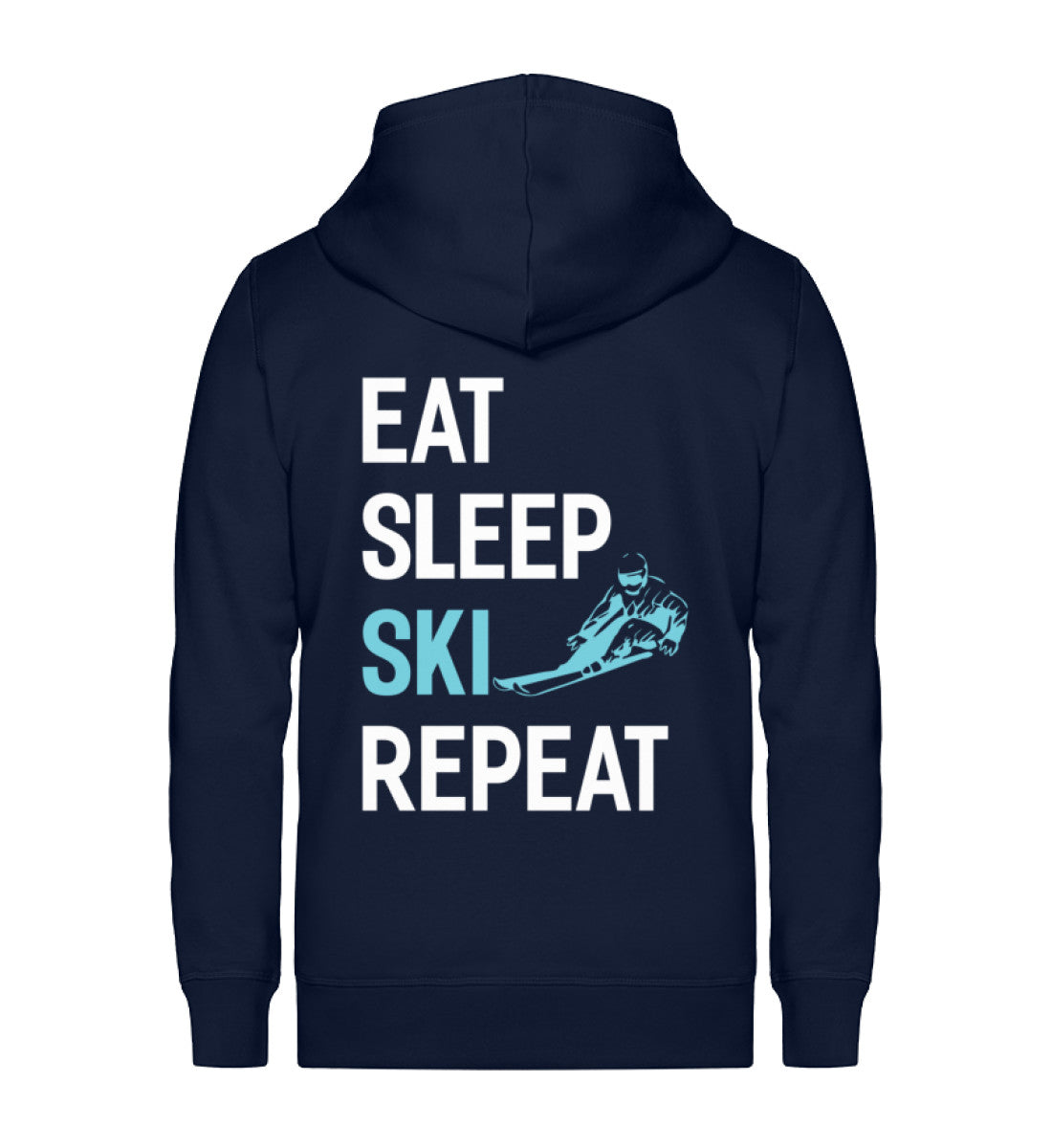 Eat Sleep Ski Repeat - Unisex Premium Organic Sweatjacke klettern Navyblau