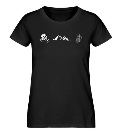 Radfahren, Berge und Bier - Damen Organic T-Shirt fahrrad mountainbike Schwarz