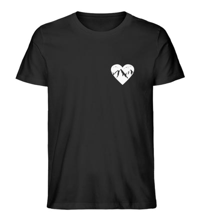 Herz für Berge - Herren Organic T-Shirt berge Schwarz