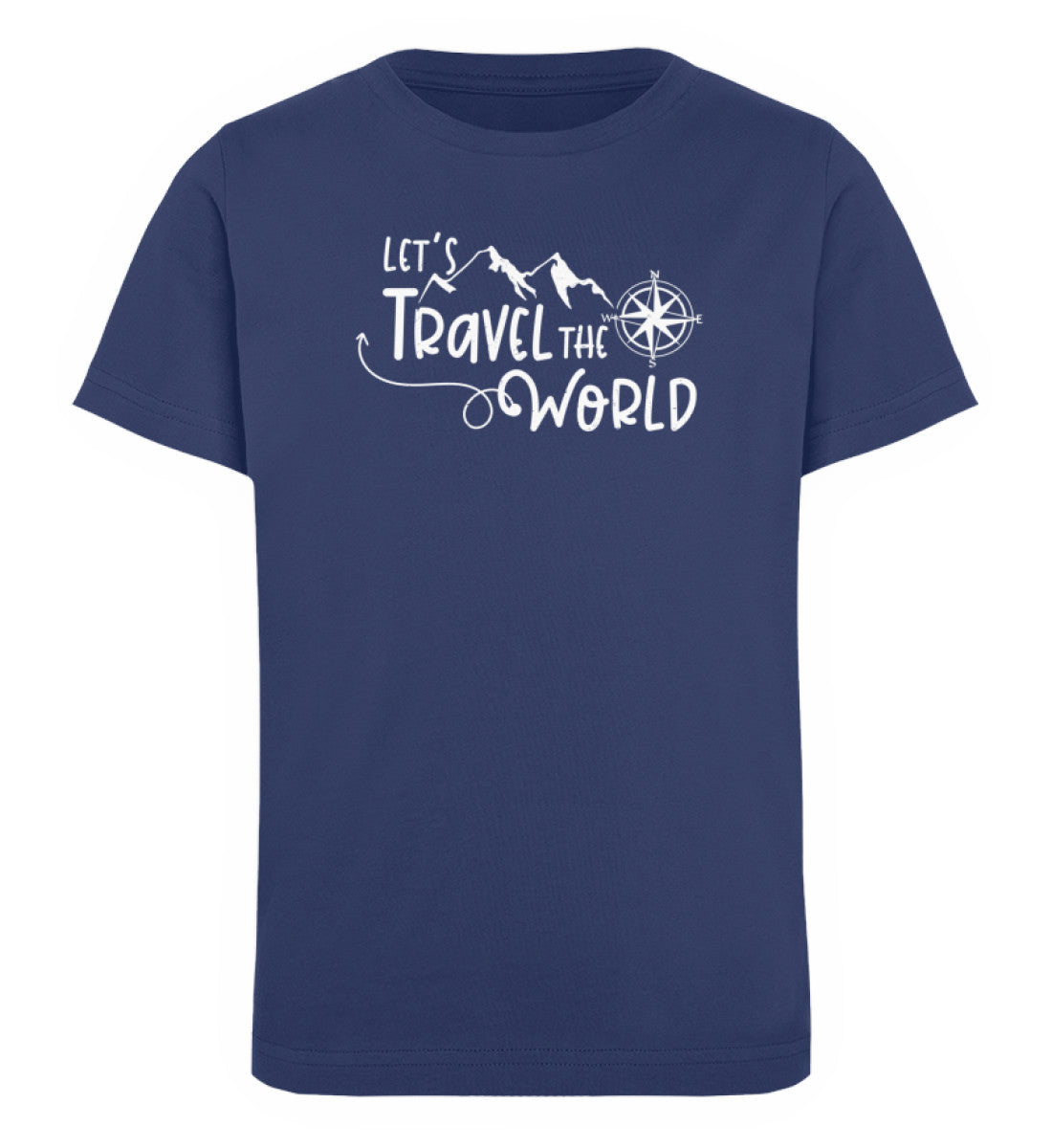 Lets travel the world - Kinder Premium Organic T-Shirt camping wandern Navyblau