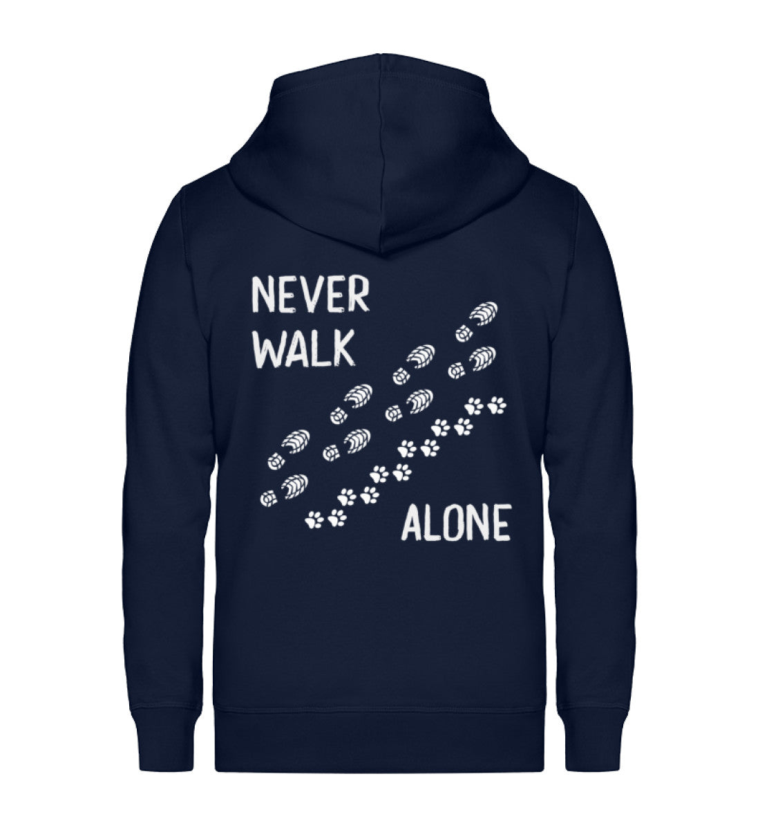 Never walk alone - Unisex Premium Organic Sweatjacke wandern Navyblau