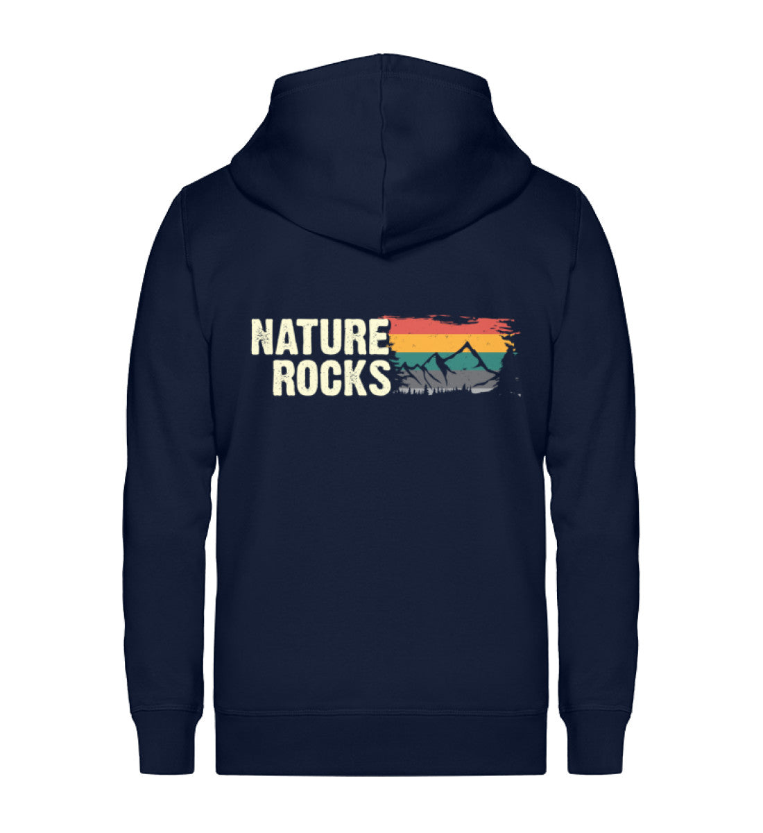 Nature Rocks - Unisex Premium Organic Sweatjacke berge camping wandern Navyblau