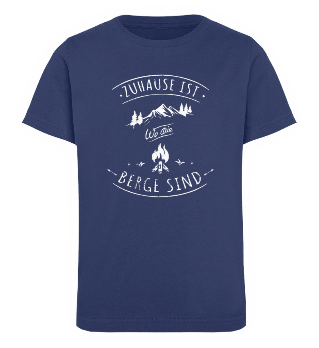 Zuhause ist da wo die Berge sind - Kinder Premium Organic T-Shirt Navyblau