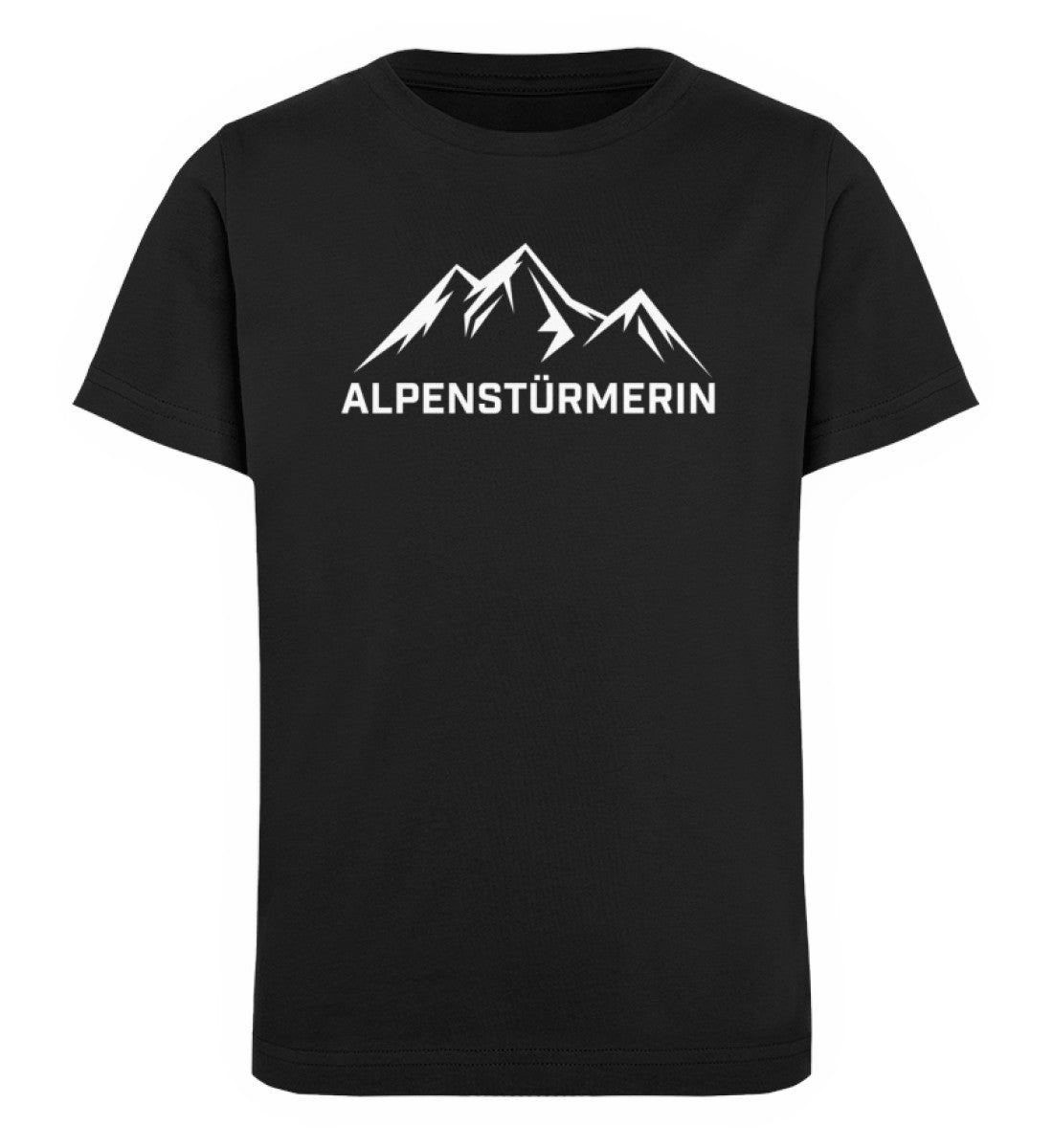 Alpenstürmerin - Kinder Premium Organic T-Shirt berge wandern Schwarz