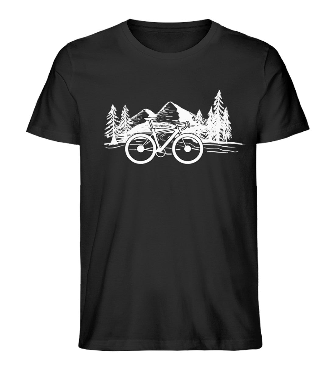 Fahrrad und Berge - Herren Organic T-Shirt fahrrad mountainbike Schwarz