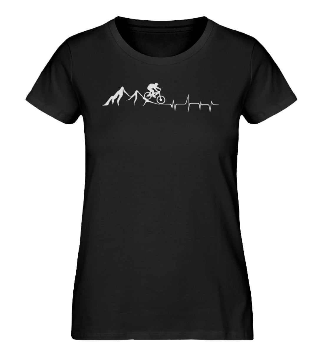 Herzschlag Bergbiken - Damen Organic T-Shirt mountainbike Schwarz