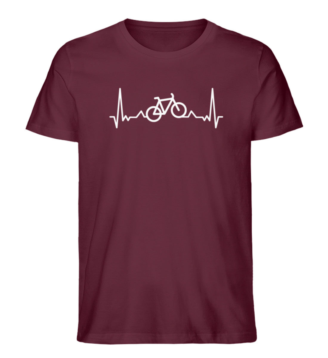Herzschlag Fahrrad - Herren Premium Organic T-Shirt fahrrad Weinrot