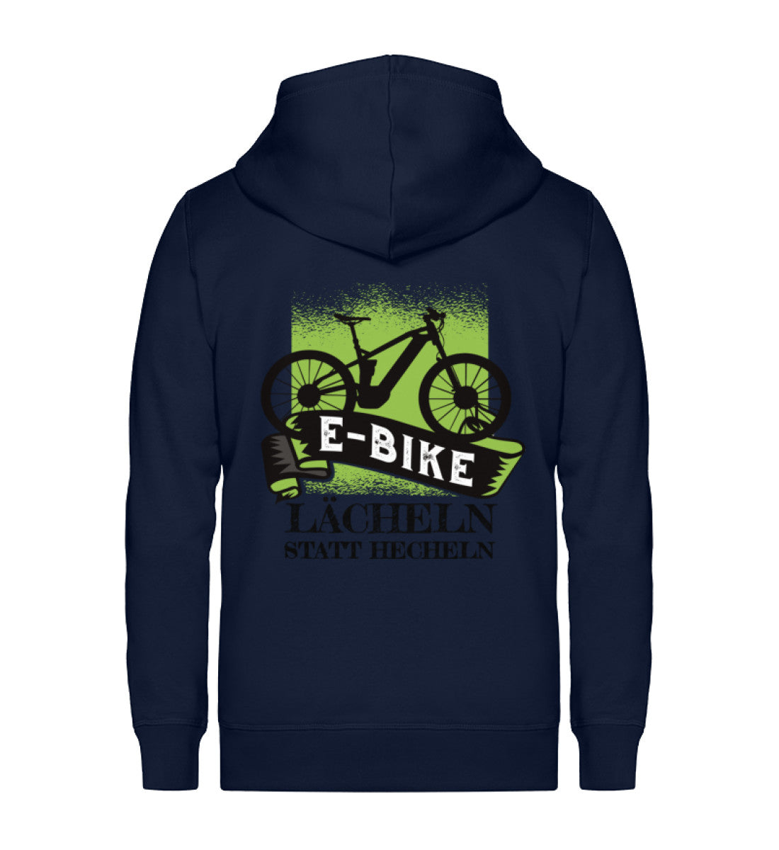 E-Bike - Lächeln statt hecheln - Unisex Premium Organic Sweatjacke e-bike Navyblau